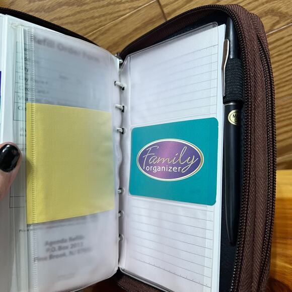 Vintage 1990's Family Organizer & Wallet Zippered Binder Calculator Memo Pad NEW - Picture 7 of 15